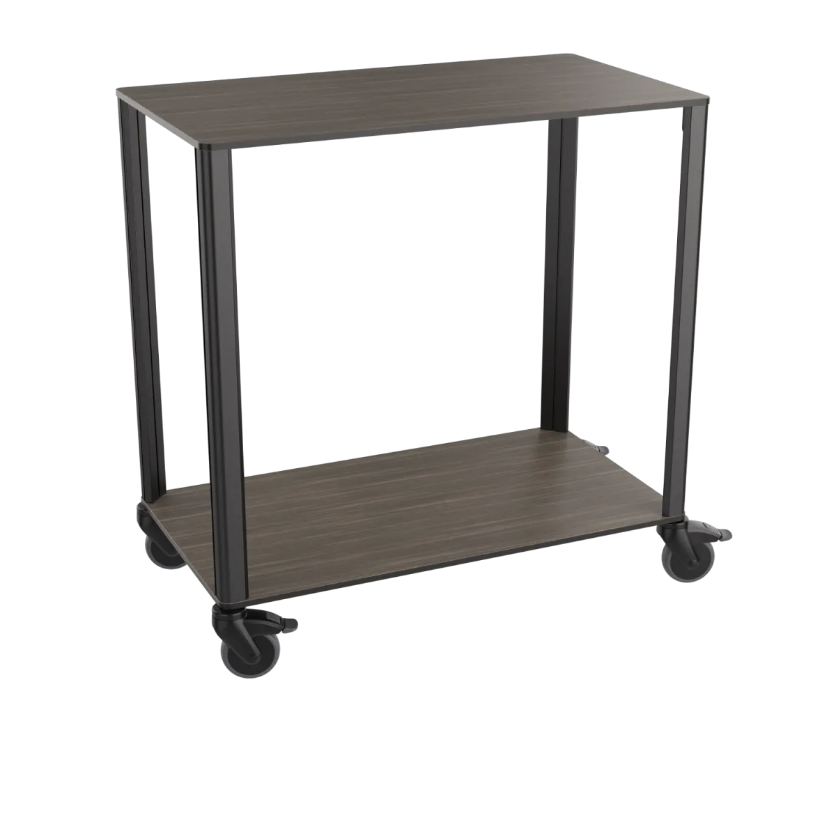 QUATRO Carrello di servizio elegante Legno scuro; 90x51x92 cm (LxPxH); nocciola - immagine 1