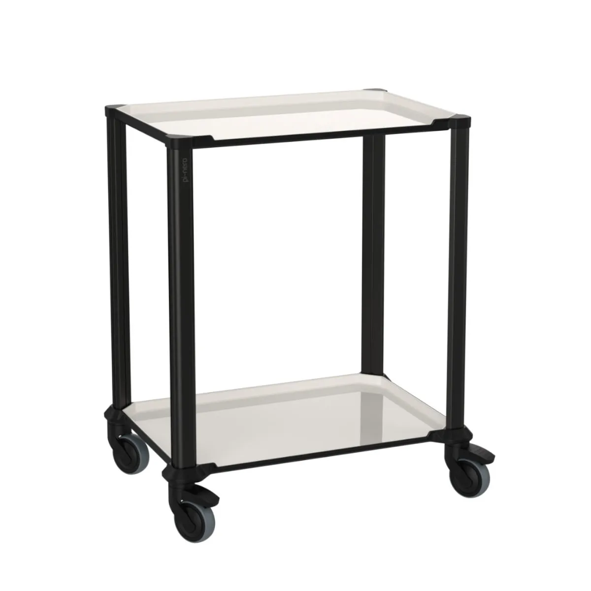 QUATRO Carrello multifunzione versatile 2 livelli; 76x53x90 cm (LxPxH); nero/bianco - immagine 1