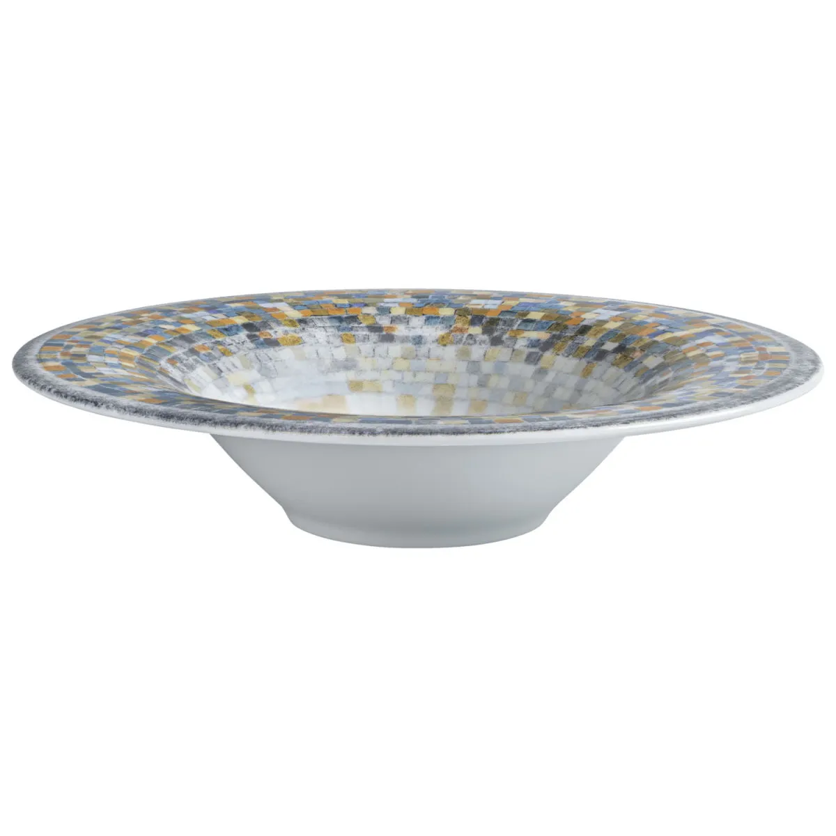 4x VEGA Piatto pasta Terra Mosaic; 600 ml, 30 cm (Ø); blu/bianco/arancione; rotonda; 4 pz. / Pacco - immagine 1