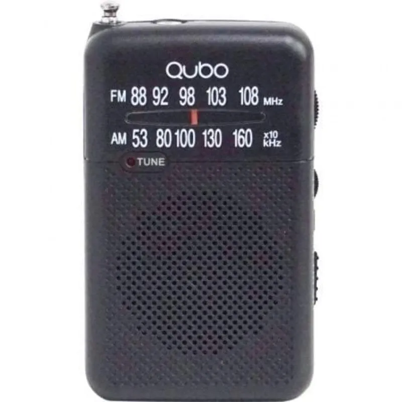 Radio Portatile AM/FM Qubo R-S1 Con Cuffie Incluse Nera - immagine 1