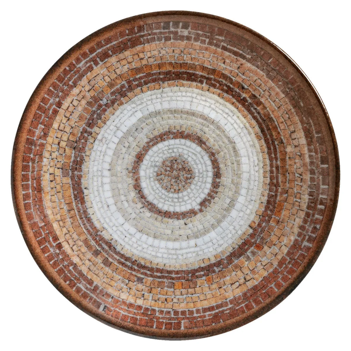 6x VEGA Piatto Terra Mosaic piano; 16.5 cm (Ø); terracotta/beige/marrone; rotonda; 6 pz. / Pacco - immagine 1
