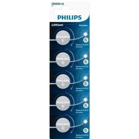 Philips CR2032P5/01B Confezione da 5 batterie a bottone al litio da 3 V - immagine 1