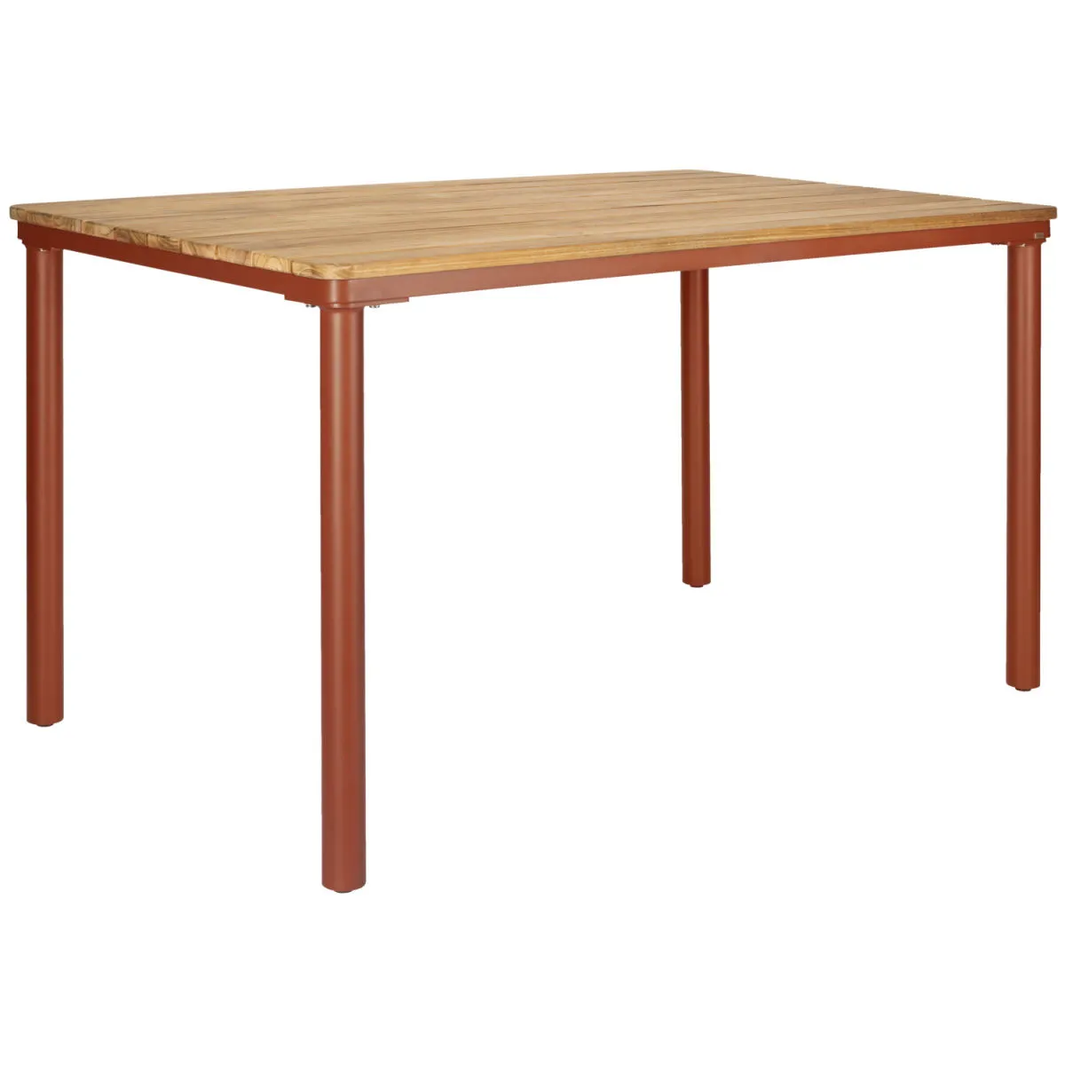 VEGA Tavolo da esterno in teak Zolia rettangolare; 130x80x76 cm (LxLxH); Piano tavolo marrone, struttura marrone ruggine; rettangolare - immagine 1