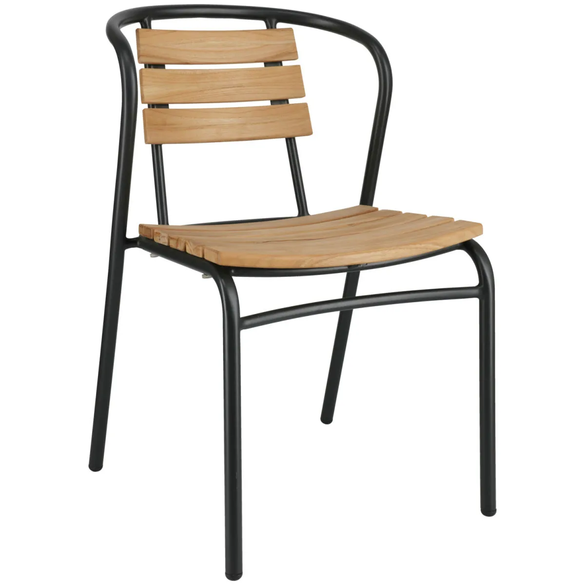 2x VEGA Sedia in teak da esterno Zolia; 51x50x82 cm (LxPxH); seduta marrone, struttura nero; 2 pz. / Pacco - immagine 1