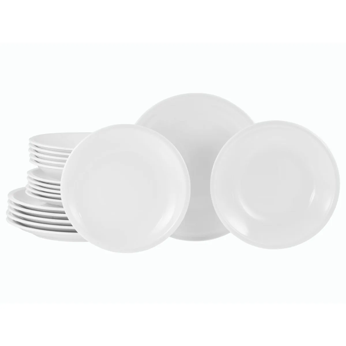 CreaTable Milano White - Set di piatti 18 pezzi; bianco - immagine 1