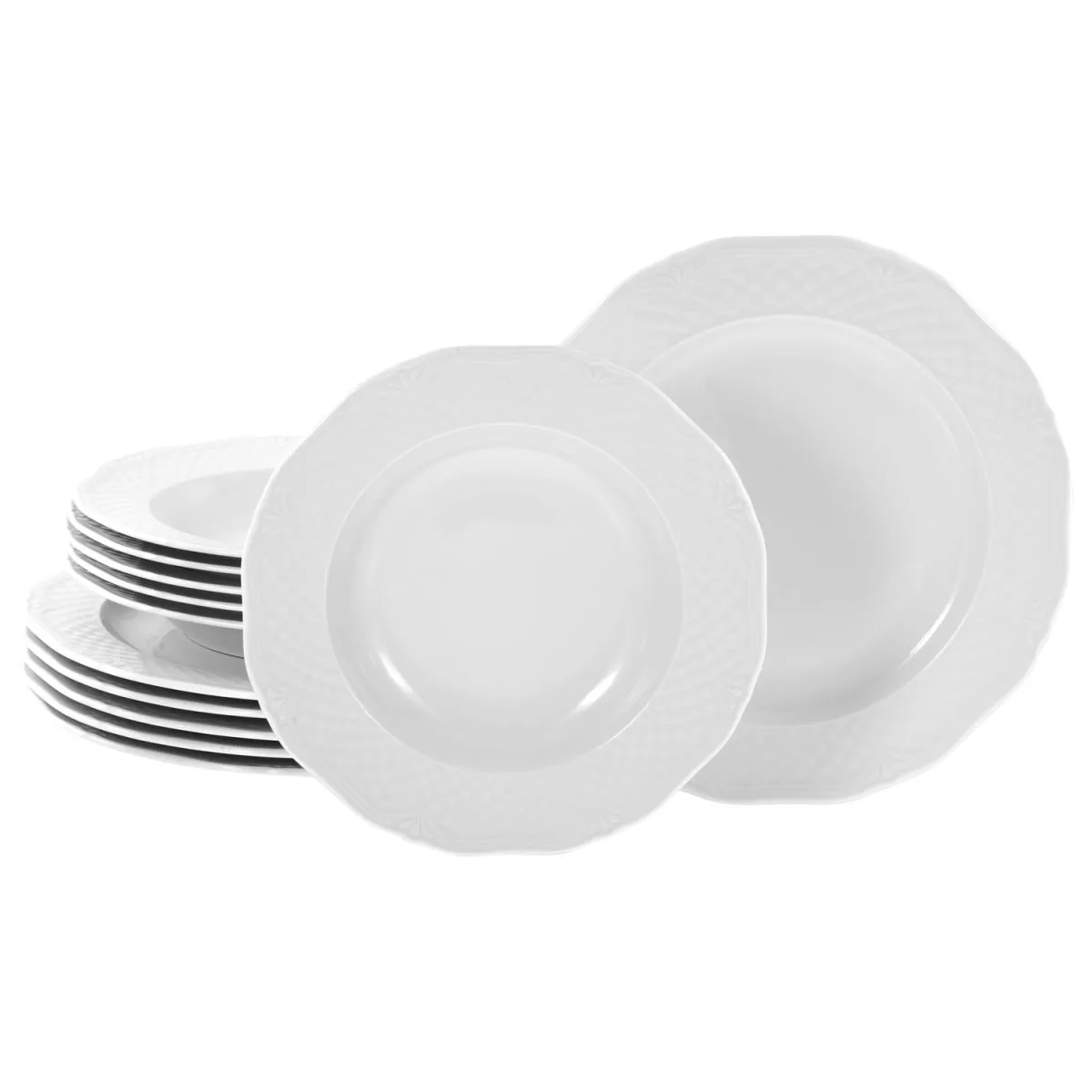 CreaTable Arianne Weiss - servizio da tavola 12 pezzi; bianco - immagine 1
