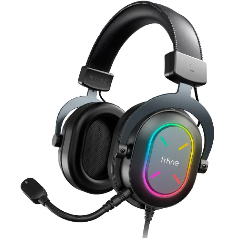 Cuffie FIFINE AmpliGame H6 cablate USB Gaming Surround 7.1 RGB Nero - immagine 1