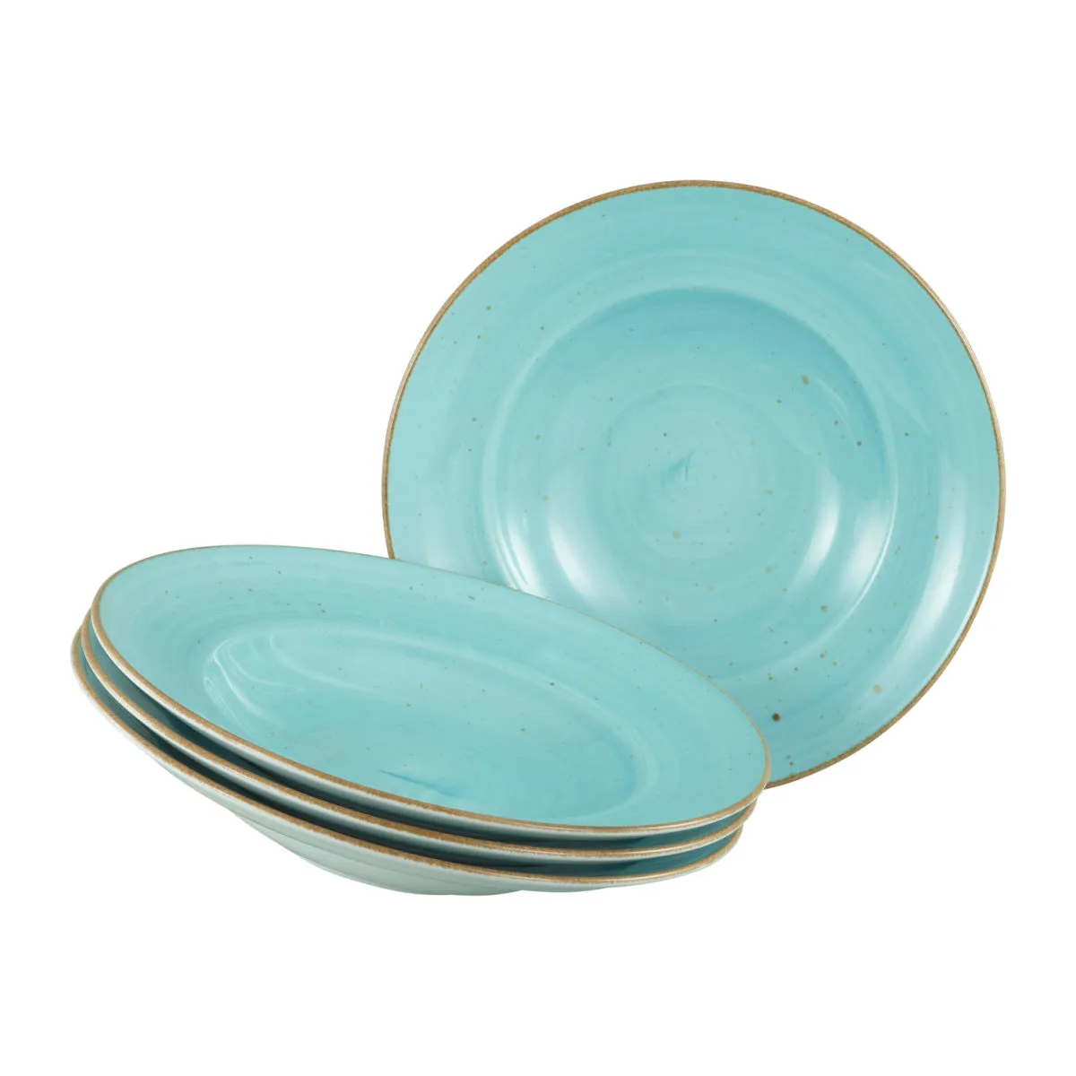 4x CreaTable Vintage Nature - Piatto da pasta 4 pezzi; 400 ml, 27x27x27x5 cm (LxLxØxH); blu; rotonda; 4 pz. / Pacco - immagine 1