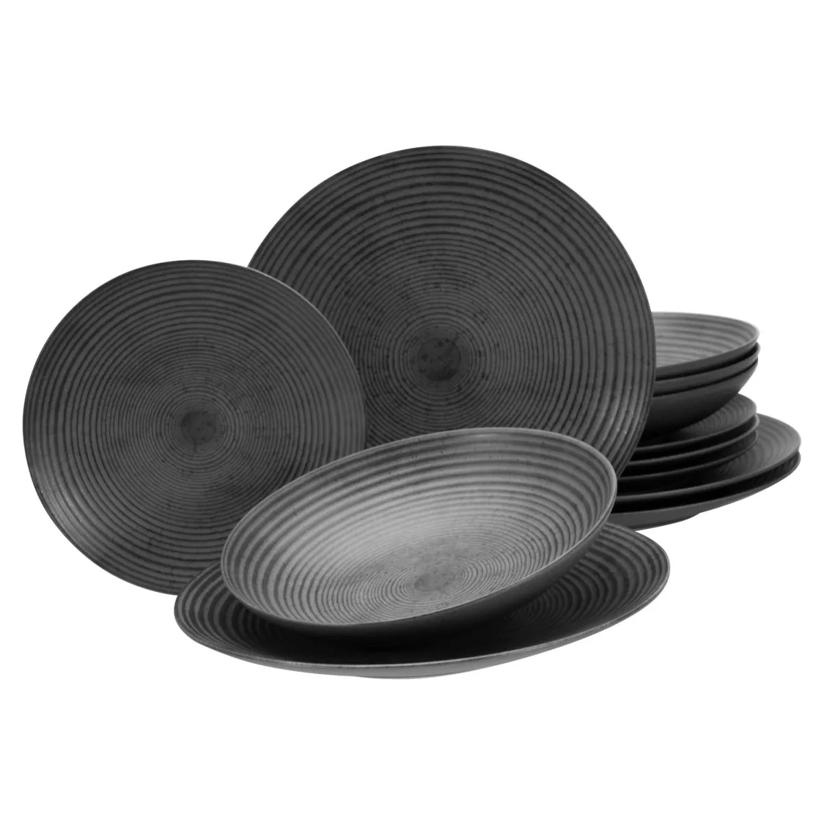 CreaTable Catania - Set di piatti 12 pezzi; antracite - immagine 1