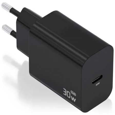 Caricabatterie AISENS GaN30W USB-C PD3.0 PPS QC3.0 1xUSB-C Nero - immagine 1