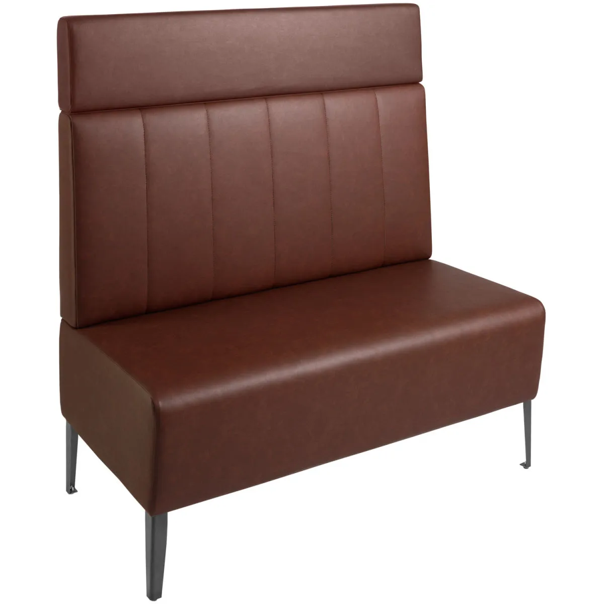 VEGA Panca imbottita a 2 posti 120 Adapto con elemento schienale e poggiatesta; 120x64x127 cm (LxPxH); seduta marrone, struttura nero - immagine 1
