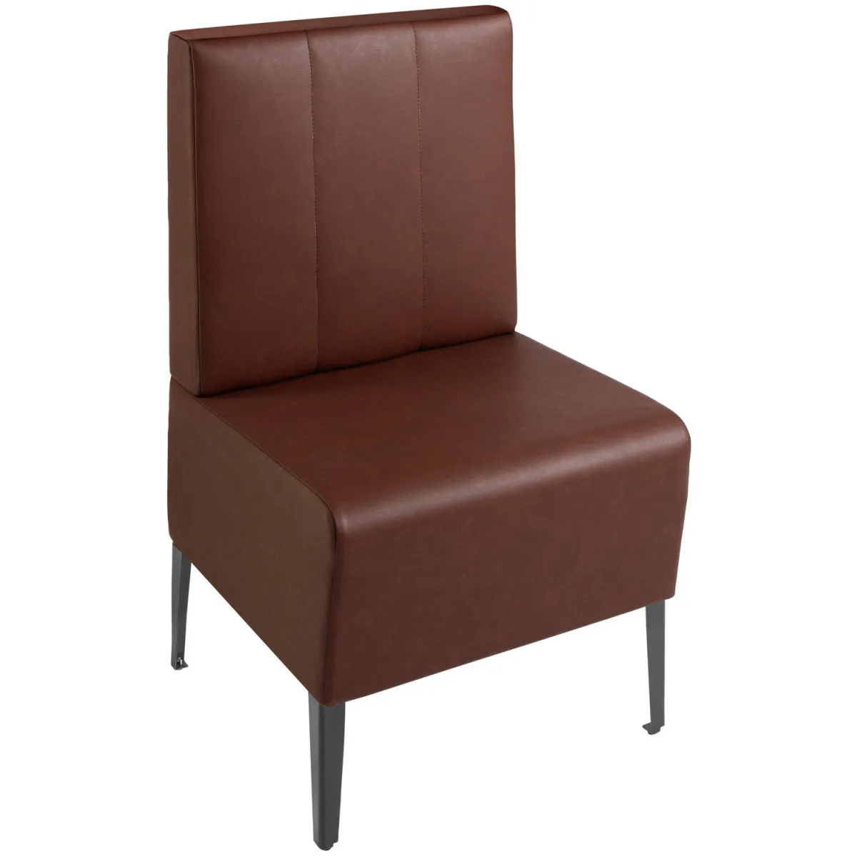 VEGA Panca imbottita 60 Adapto con schienale; 60x64x102 cm (LxPxH); seduta marrone, struttura nero - immagine 1