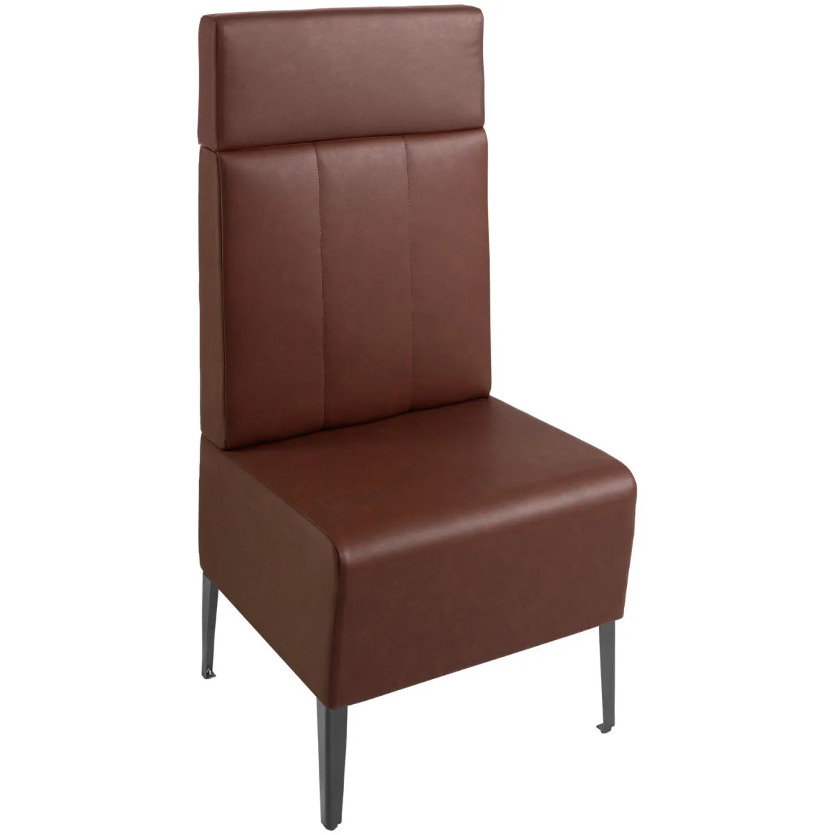VEGA Panca imbottita 60 Adapto con elemento schienale e poggiatesta; 60x64x127 cm (LxPxH); seduta marrone, struttura nero - immagine 1