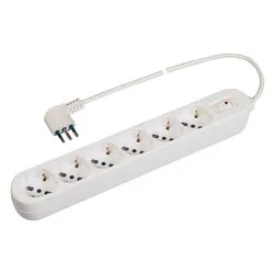 Multipresa tavolo con interruttore sicurezza 6P 10/16A Bianco PP2516 - immagine 1