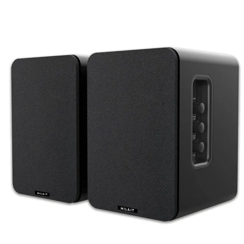 Altoparlanti Bluetooth in legno Nilait Hiphoniq 80W neri - immagine 1