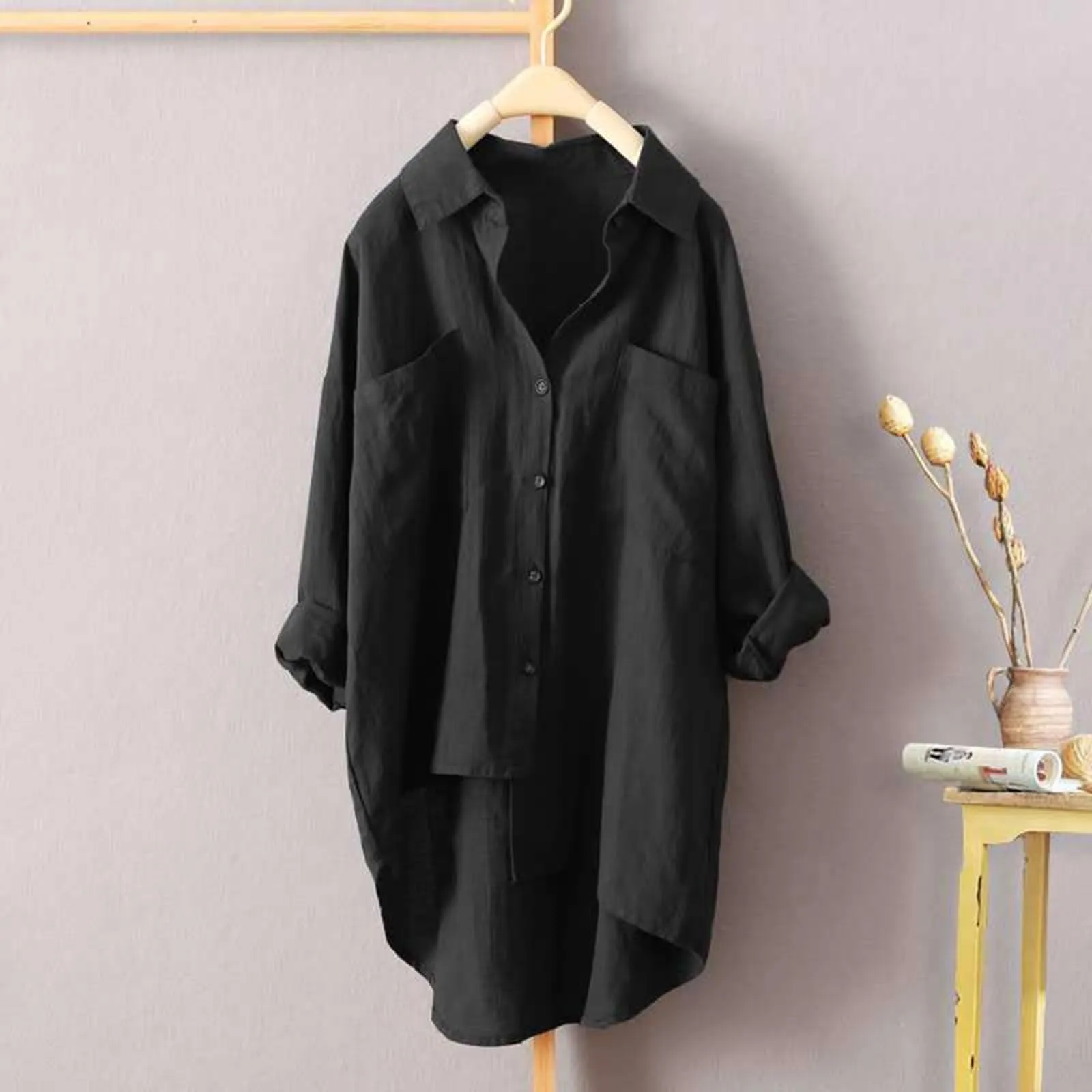 Cocila Maglietta Elegante Clearance Items Camicia Donna Cotone Manica Lunga Tunica Donna Scollo A V Camicia Donna Elegante Grigio Perla Camice Celeste Donna Blusa Donna Raso Special Deals - immagine 2