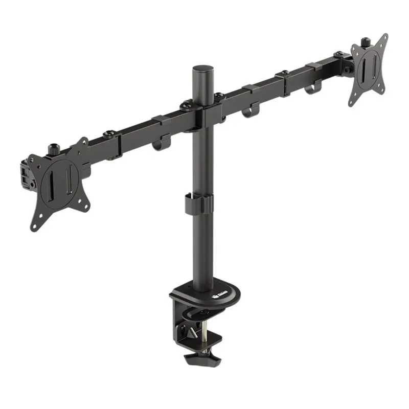 Supporto doppio monitor PcCom Essential 17-32″ Nero VESA 75x75/100x100 Max 9Kg - immagine 1