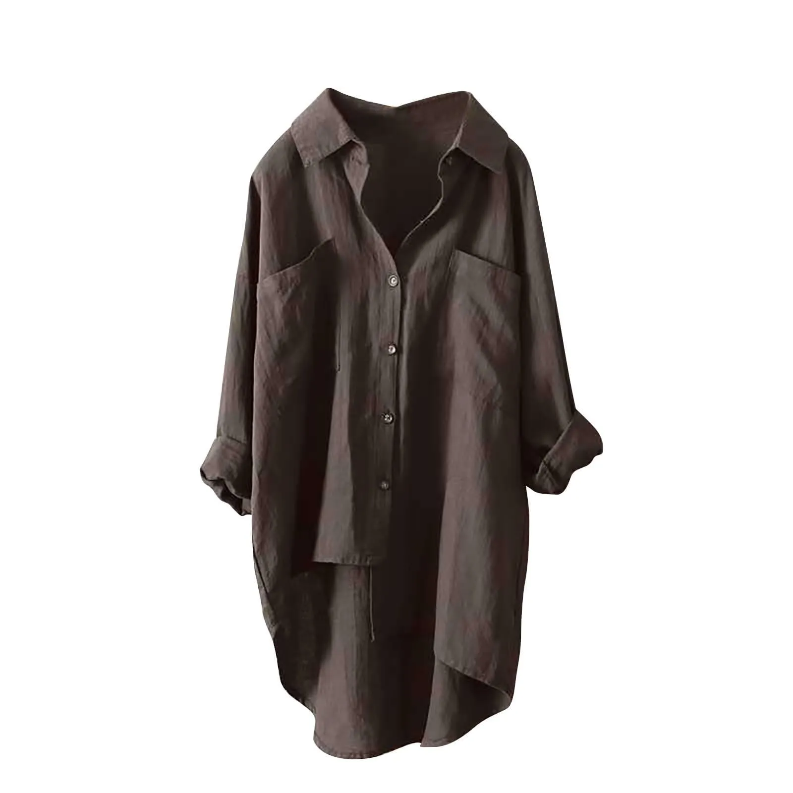 Blusa Marrone Day Prime Camicia da Sera Donna Camicia Oktoberfest Donna Camicia Lino Donna Manica Lunga Camicie Donne Eleganti Abbigliamento Donna Classico Coordinato Donna Day Prime - immagine 1