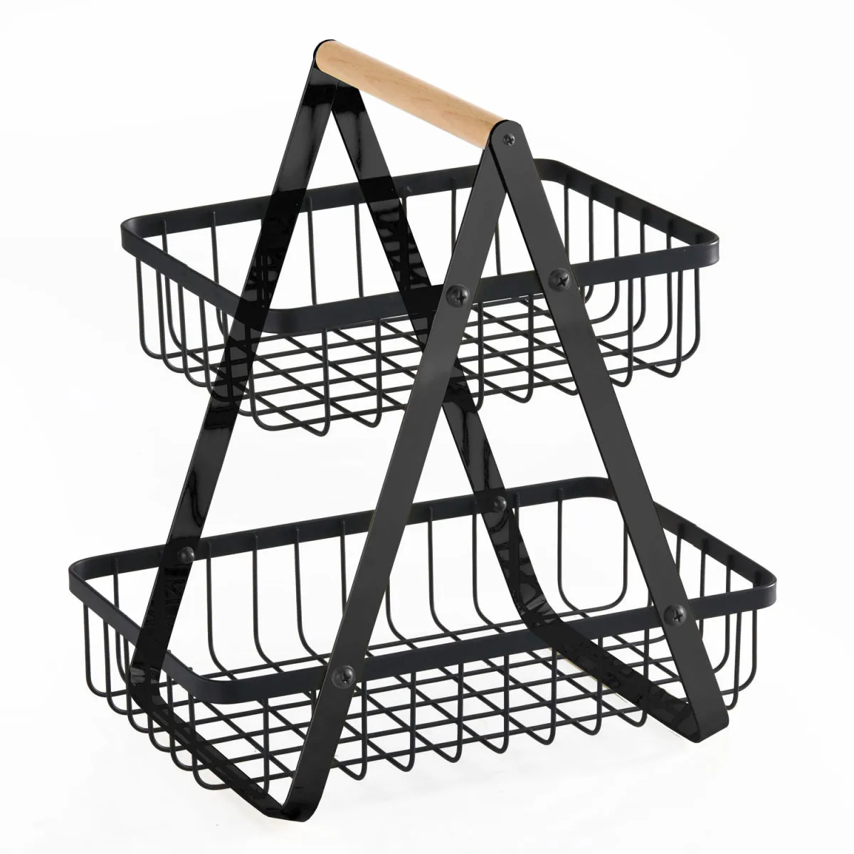 Stalgast Cestino per pane e frutta , 2 piani 270x170x295 mm (LxPxA); 27x29.5 cm (LxH); nero - immagine 1