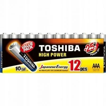 Toshiba MP-12 Confezione da 12 batterie alcaline AAA ad alta potenza da 1,5 V - immagine 1