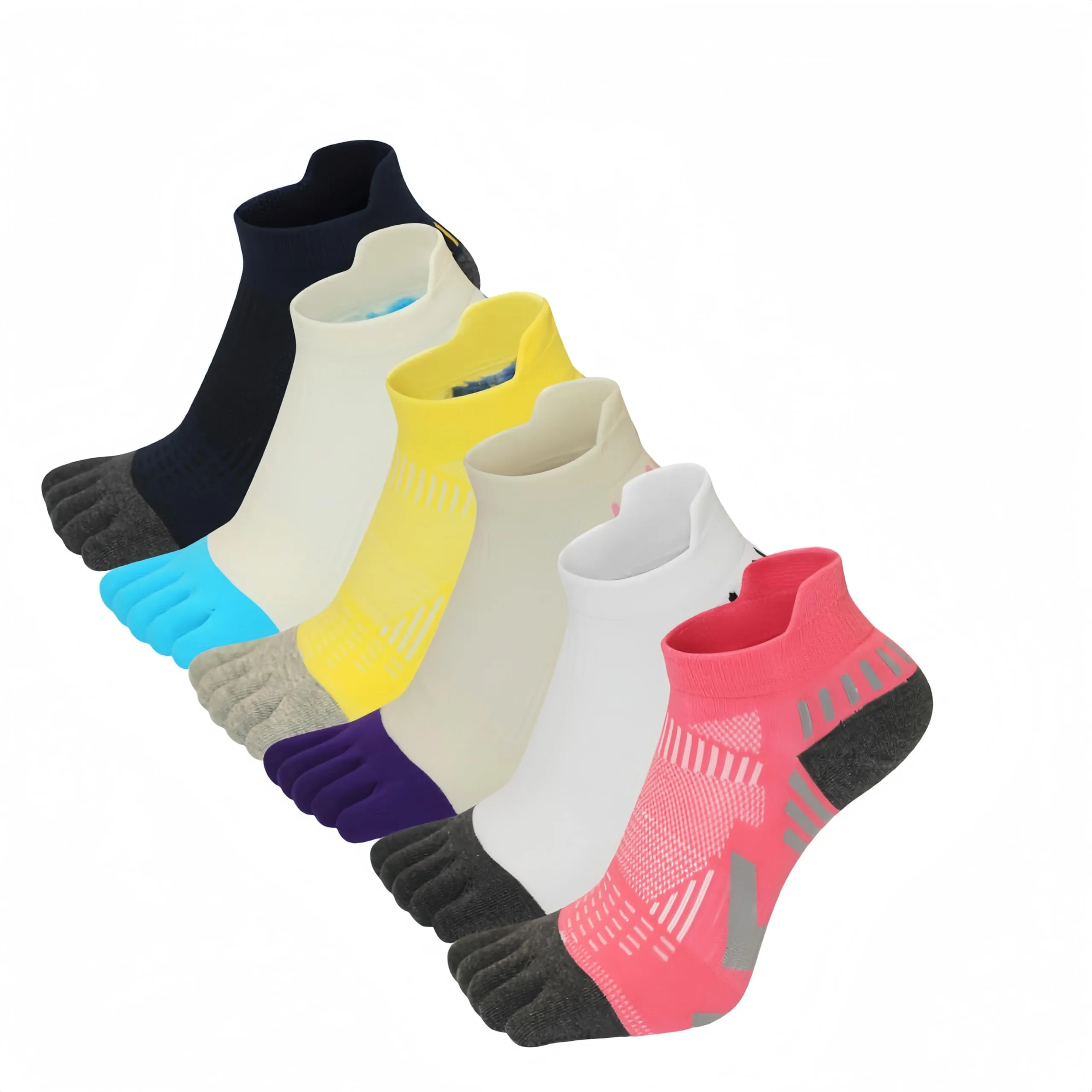 DOLAFO Calzini Con Dita Separate Donna Sportivi alla Caviglia Calzini Cinque Dita Imbottiti Anti-Vesciche Allenamento Socks Traspirante - 6 Paia (IT, Numero, 35, 40, Regular, Regular, Multicolore 3) - immagine 1