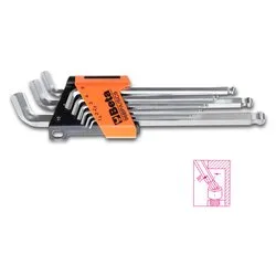Set chiavi maschio esagonale con sfera per brugole 9 pz 96BP/SC9 Cromo 000960974 - immagine 1