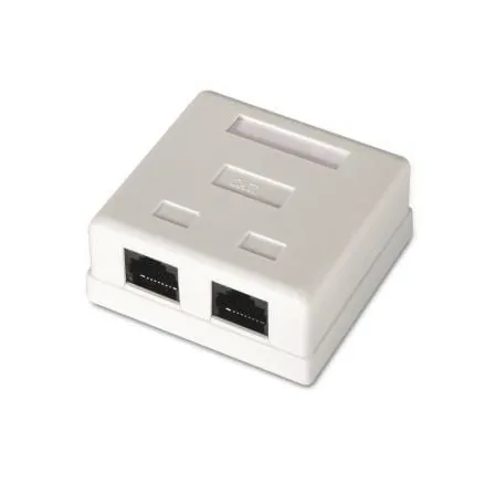 AISENS A139-0302 Rosetta di superficie RJ45 Cat.6 UTP 2 prese Bianco - immagine 1