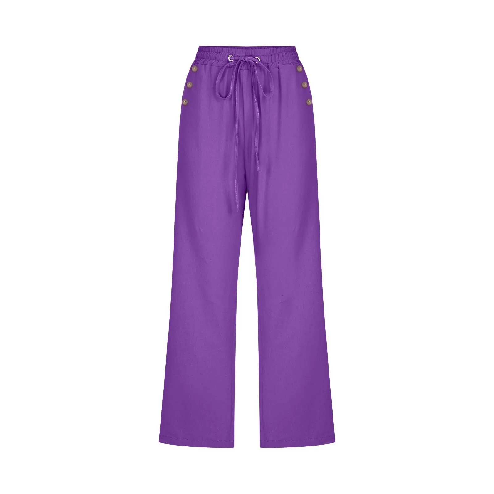 Pantaloncini Pinocchietto Donna Estivi Pantaloni Casual Estivi Sportivi Pantalone Capri Eleganti Leggeri Bermuda 7/8 Di Lino Traspiranti Pinocchietti Palazzo a Vita Alta Coulisse Regolabile Curvy - immagine 4