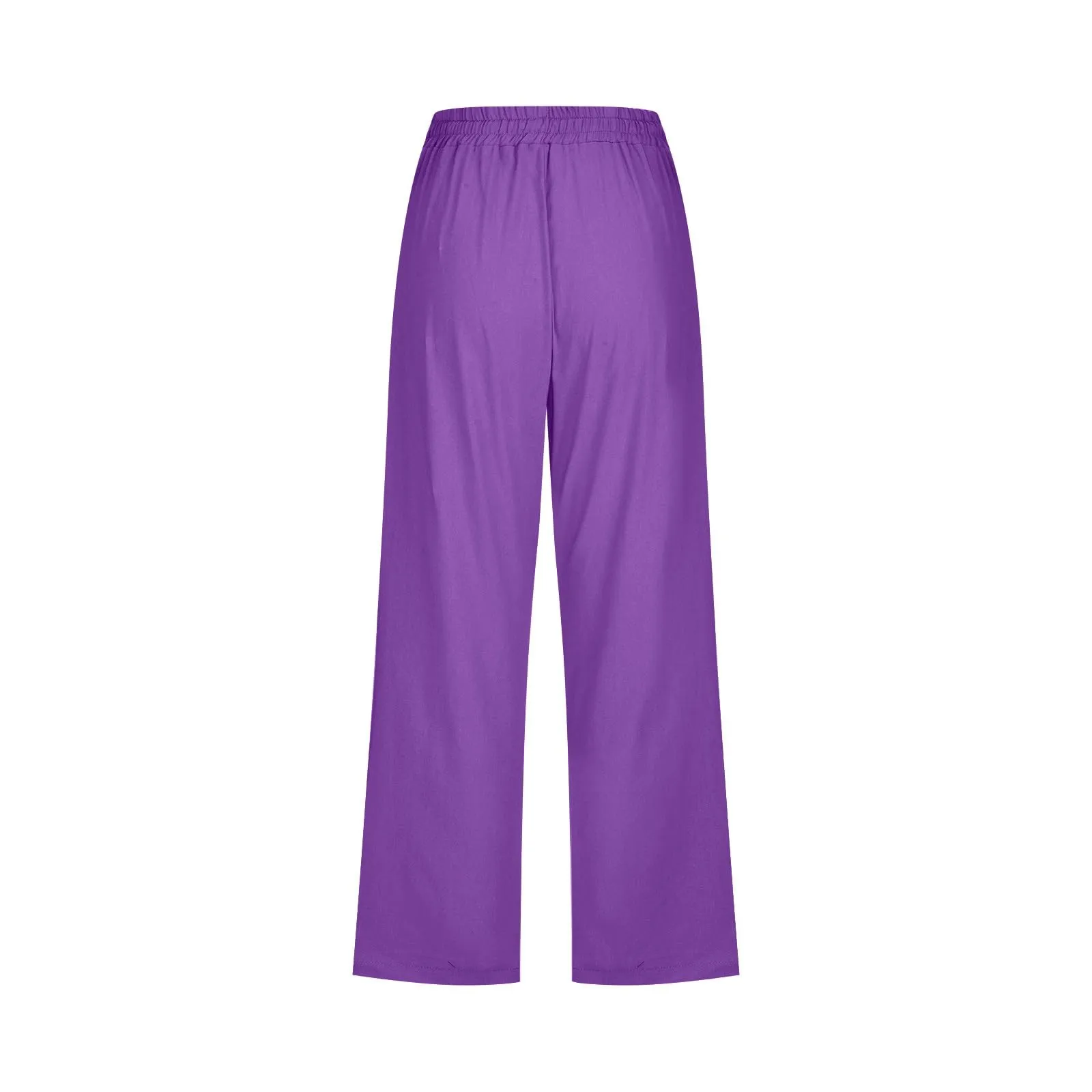 Pantaloncini Pinocchietto Donna Estivi Pantaloni Casual Estivi Sportivi Pantalone Capri Eleganti Leggeri Bermuda 7/8 Di Lino Traspiranti Pinocchietti Palazzo a Vita Alta Coulisse Regolabile Curvy - immagine 5