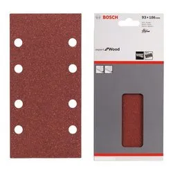 Set fogli abrasivi carta preforata levigatrici orbitali 10 pz (93x187 mm grana P80) 2608605304 - immagine 1
