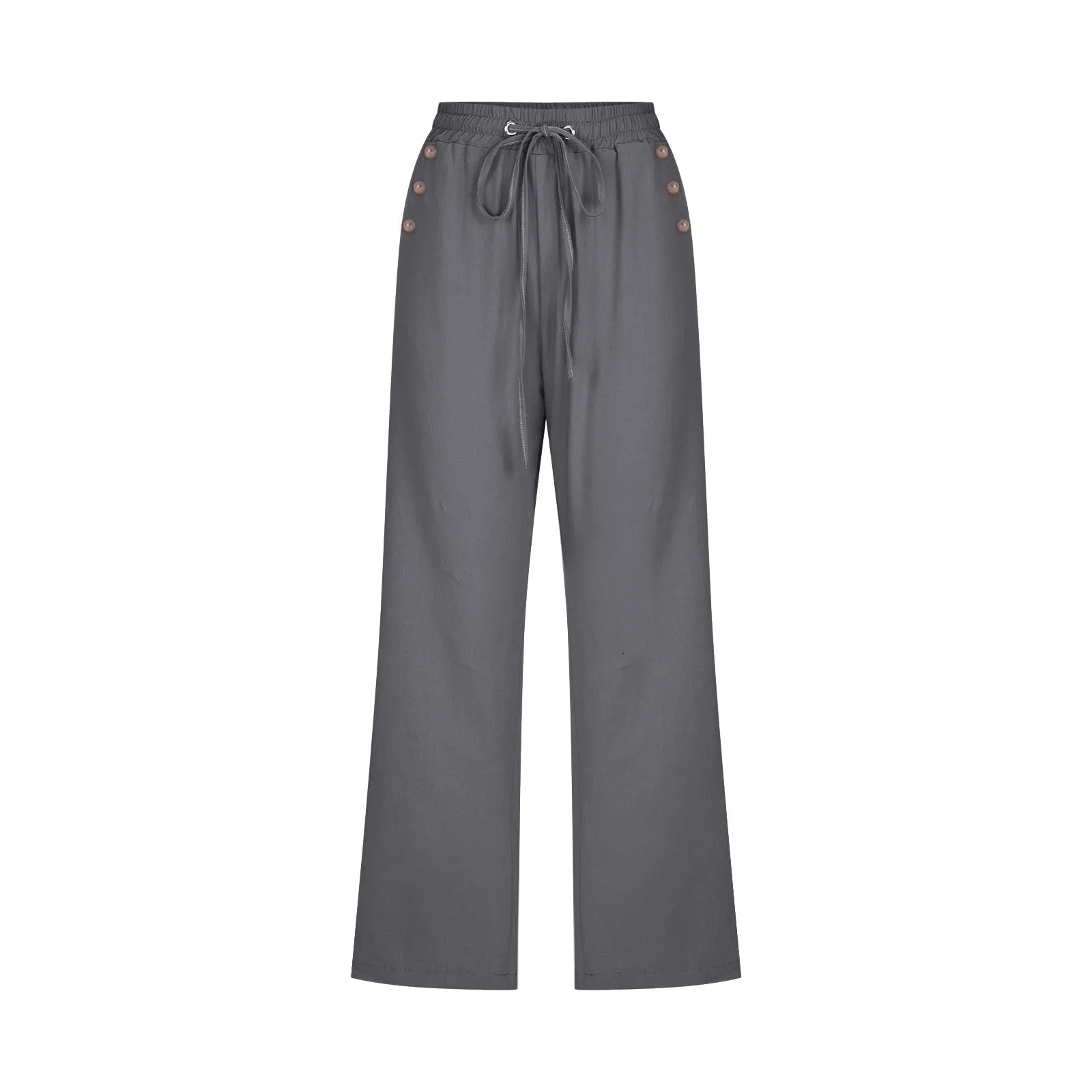 Pantaloncini Pinocchietto Donna Estivi Pantaloni Casual Estivi Sportivi Pantalone Capri Eleganti Leggeri Bermuda 7/8 Di Lino Traspiranti Pinocchietti Palazzo a Vita Alta Coulisse Regolabile Curvy - immagine 4