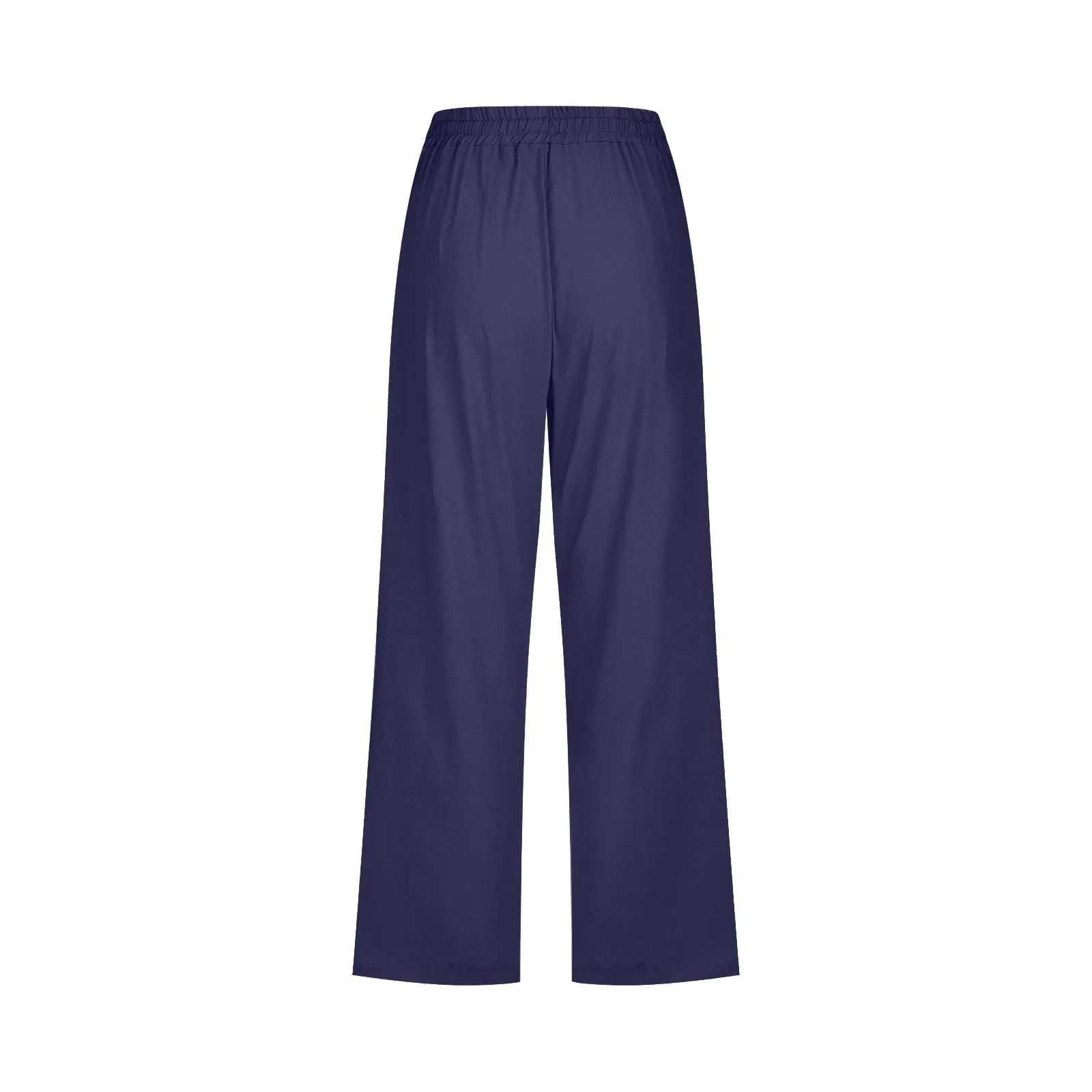 Pantaloncini Pinocchietto Donna Estivi Pantaloni Casual Estivi Sportivi Pantalone Capri Eleganti Leggeri Bermuda 7/8 Di Lino Traspiranti Pinocchietti Palazzo a Vita Alta Coulisse Regolabile Curvy - immagine 5