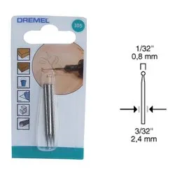 Fresa miniutensile 3 pz (0,8mm) Legno, Fibra di vetro, Plastica, Metallo tenero 26150105JA - immagine 1