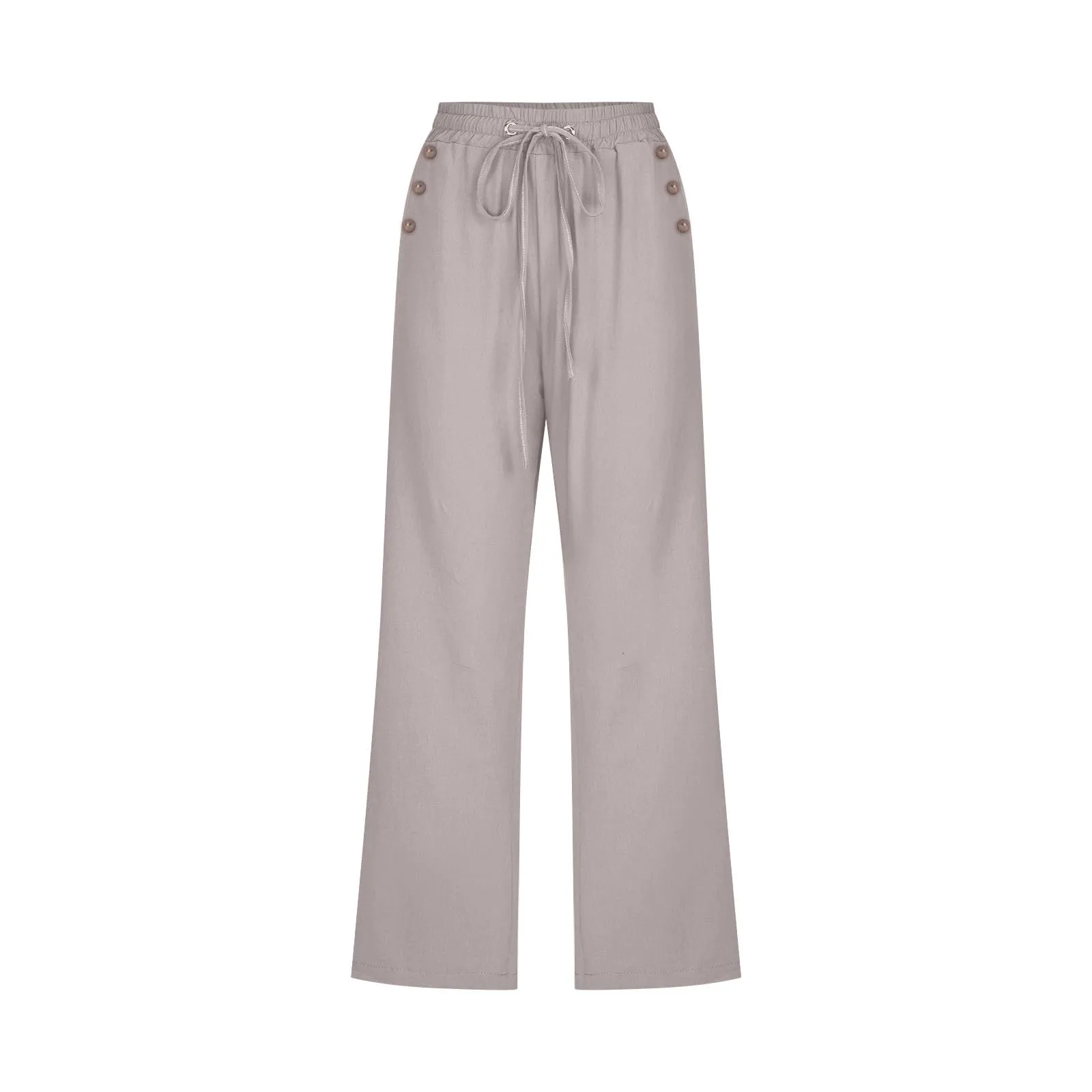 Pantaloncini Pinocchietto Donna Estivi Pantaloni Casual Estivi Sportivi Pantalone Capri Eleganti Leggeri Bermuda 7/8 Di Lino Traspiranti Pinocchietti Palazzo a Vita Alta Coulisse Regolabile Curvy - immagine 4
