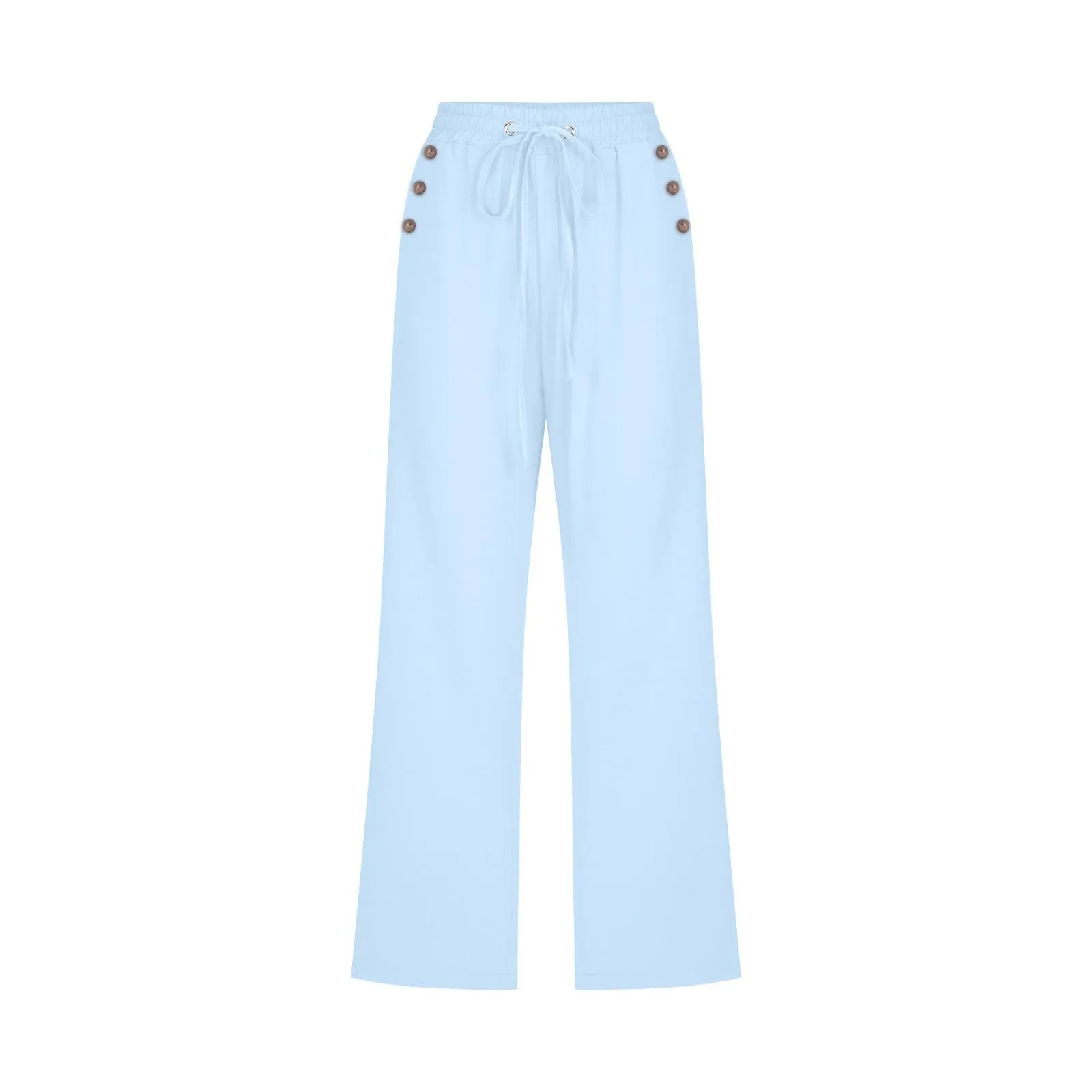 Pantaloncini Pinocchietto Donna Estivi Pantaloni Casual Estivi Sportivi Pantalone Capri Eleganti Leggeri Bermuda 7/8 Di Lino Traspiranti Pinocchietti Palazzo a Vita Alta Coulisse Regolabile Curvy - immagine 4