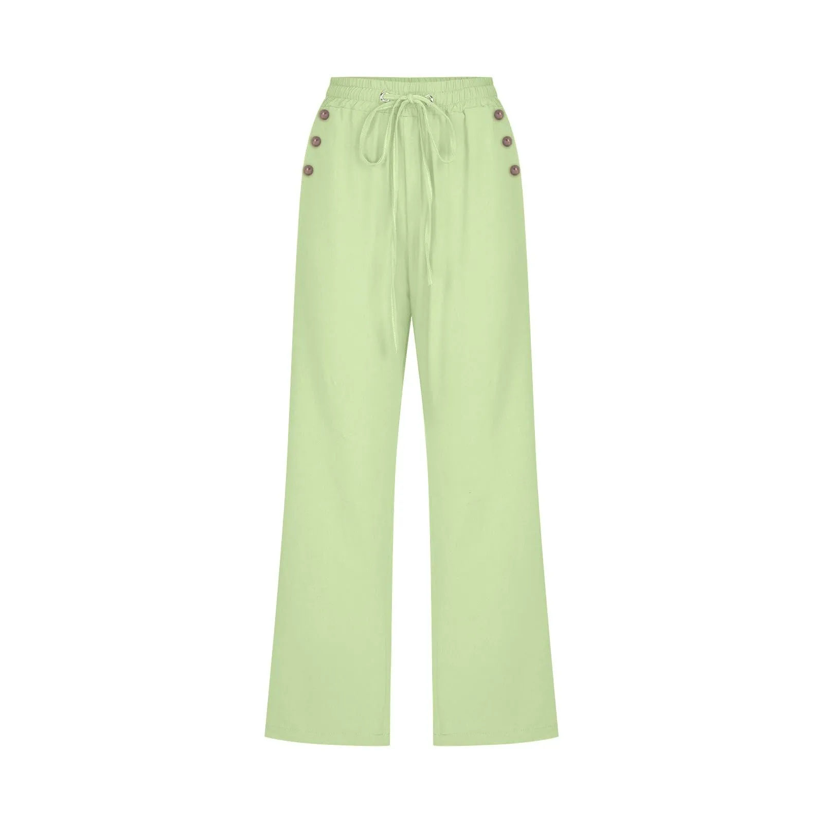Pantaloncini Pinocchietto Donna Estivi Pantaloni Casual Estivi Sportivi Pantalone Capri Eleganti Leggeri Bermuda 7/8 Di Lino Traspiranti Pinocchietti Palazzo a Vita Alta Coulisse Regolabile Curvy - immagine 4