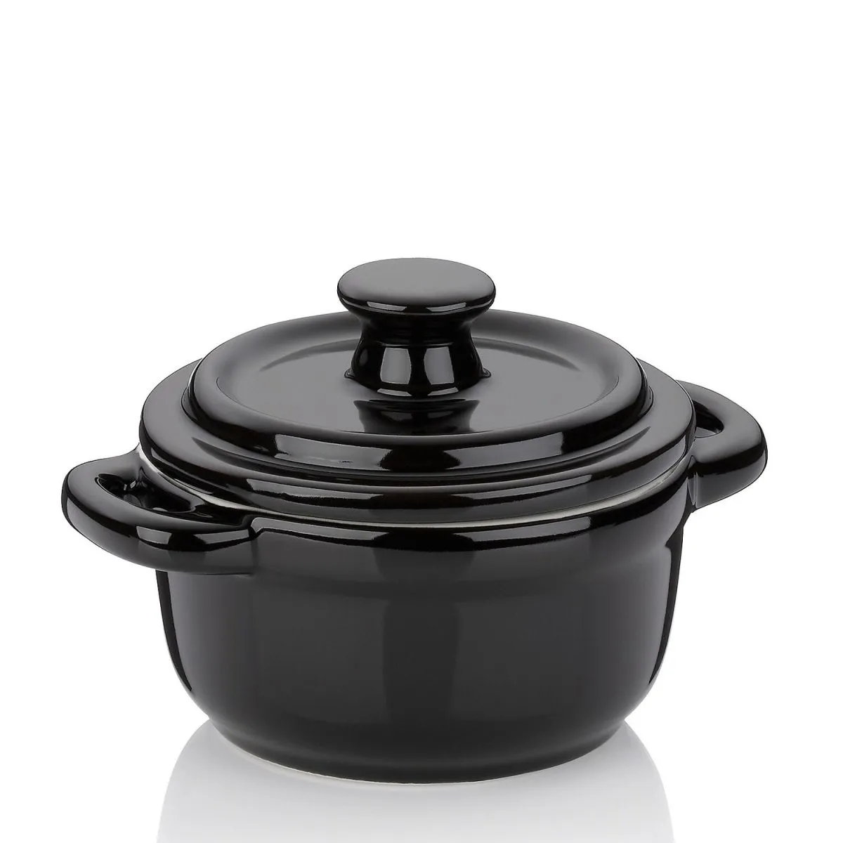 kela Cocotte Malin in ceramica con coperchio; 200 ml, 8 cm (H); nero; rotonda - immagine 1
