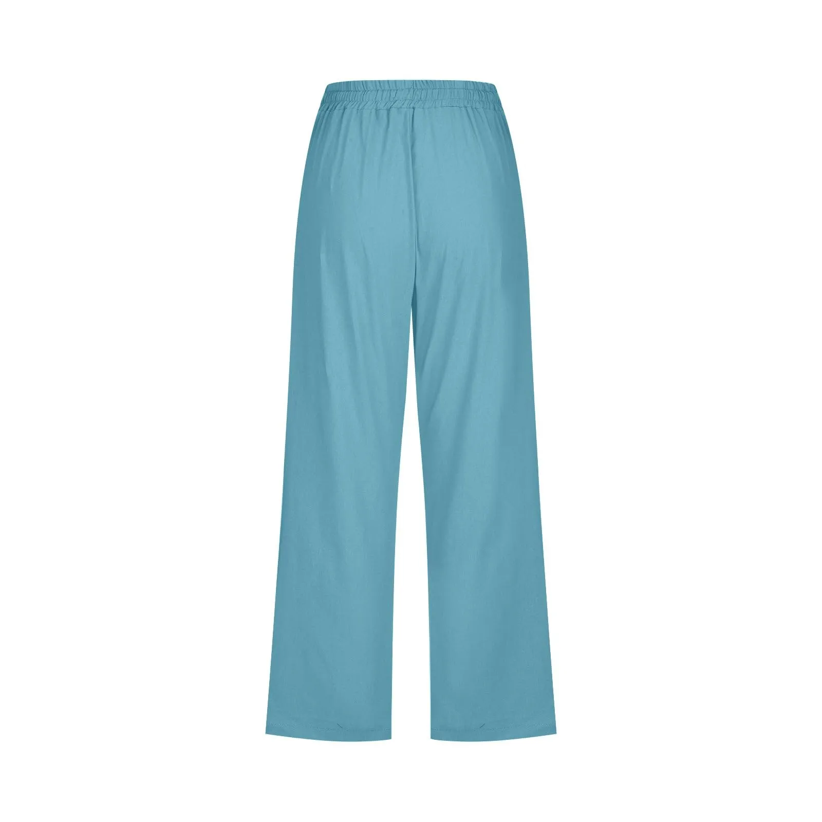 Pantaloncini Pinocchietto Donna Estivi Pantaloni Casual Estivi Sportivi Pantalone Capri Eleganti Leggeri Bermuda 7/8 Di Lino Traspiranti Pinocchietti Palazzo a Vita Alta Coulisse Regolabile Curvy - immagine 5