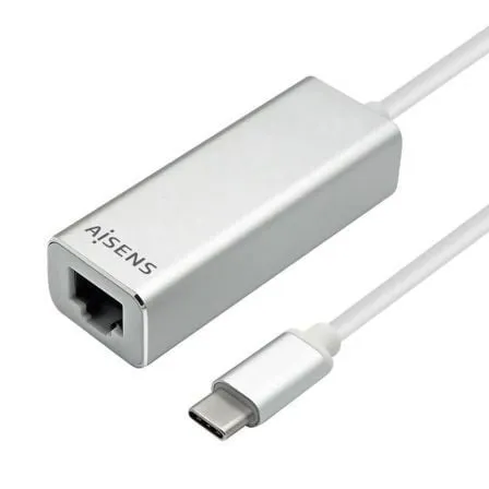 Adattatore AISENS A109-0341 da USB-C a RJ45 1000 Mbps Gigabit, argento, 15 cm - immagine 1