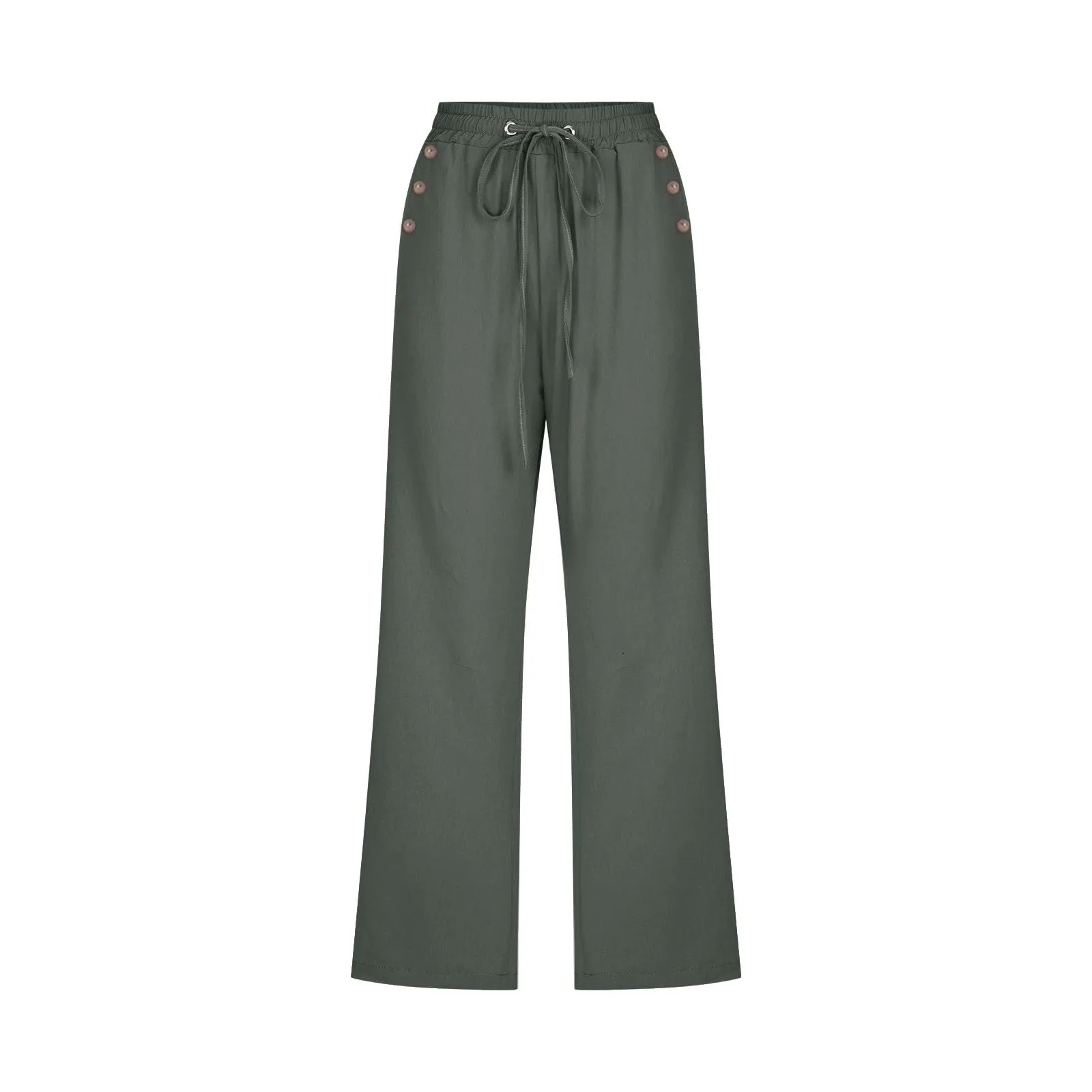 Pantaloncini Pinocchietto Donna Estivi Pantaloni Casual Estivi Sportivi Pantalone Capri Eleganti Leggeri Bermuda 7/8 Di Lino Traspiranti Pinocchietti Palazzo a Vita Alta Coulisse Regolabile Curvy - immagine 4