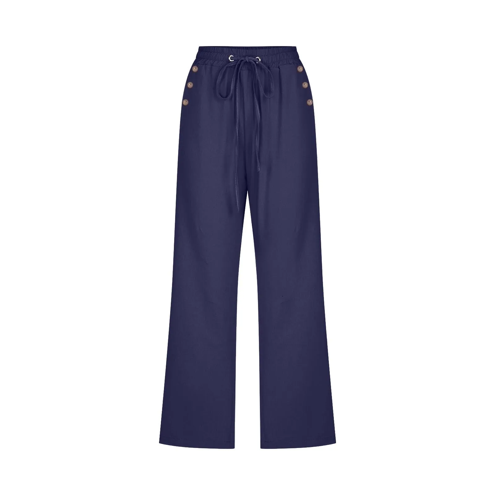 Pantaloncini Pinocchietto Donna Estivi Pantaloni Casual Estivi Sportivi Pantalone Capri Eleganti Leggeri Bermuda 7/8 Di Lino Traspiranti Pinocchietti Palazzo a Vita Alta Coulisse Regolabile Curvy - immagine 4
