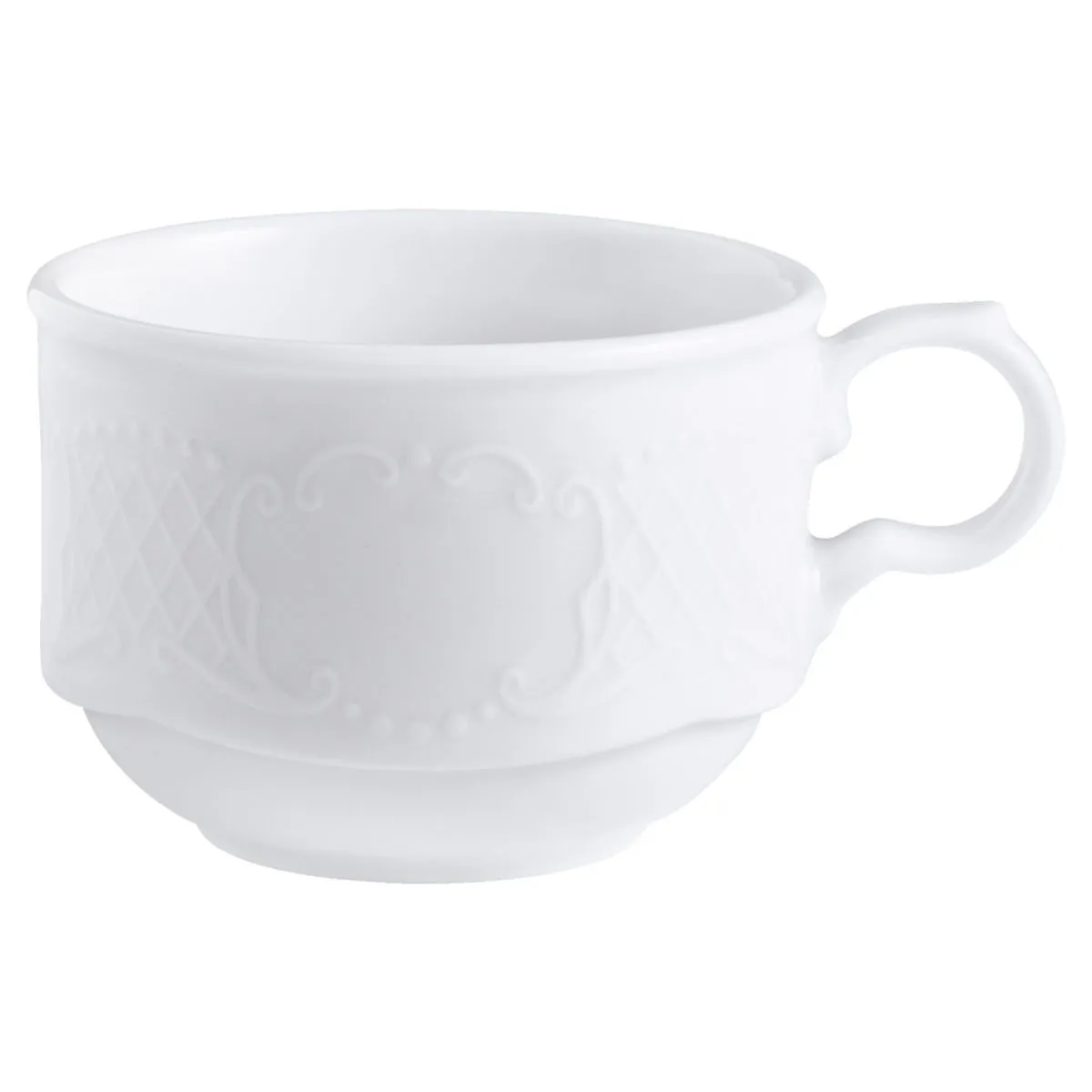 6x VEGA Tazza cappuccino Minuett; 200 ml, 8.4x6 cm (ØxH); bianco; rotonda; 6 pz. / Pacco - immagine 1