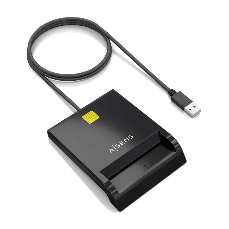 Lettore AISENS DNI ASCR-SN06-BK USB 2.0 1m Nero Plug & Play Multipiattaforma - immagine 1