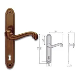 Maniglie porta coppia su placca p70 ( Patent ) BAROCCO Brunito 44290087000 - immagine 1