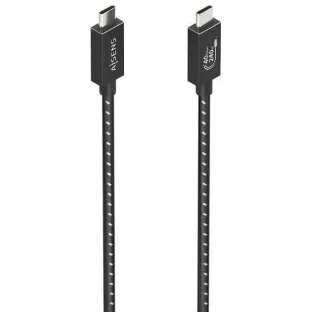 Cavo USB AISENS A156-0868 USB4 40 Gbps Tipo-C 240 W 1,5 m Nero E-marker - immagine 1