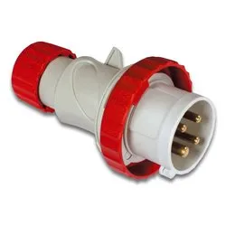Spina elettrica 3P+T 16A CEE IP67 per cavo assiale ARGO Rosso e Bianco 70164 - immagine 1