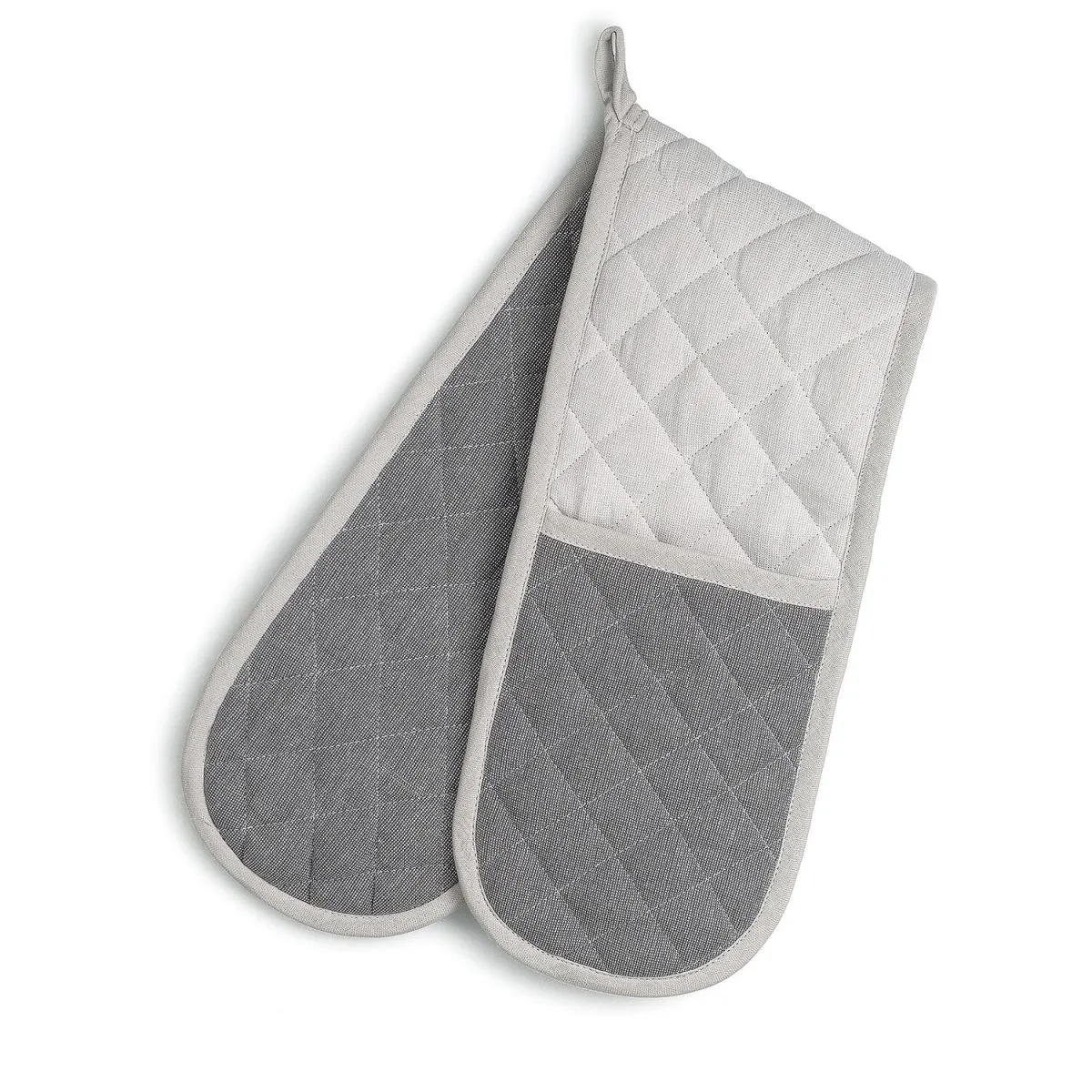 kela Guanto da forno doppio Tia, 100% cotone; 90x18 cm (LxL); grigio; rettangolare - immagine 1