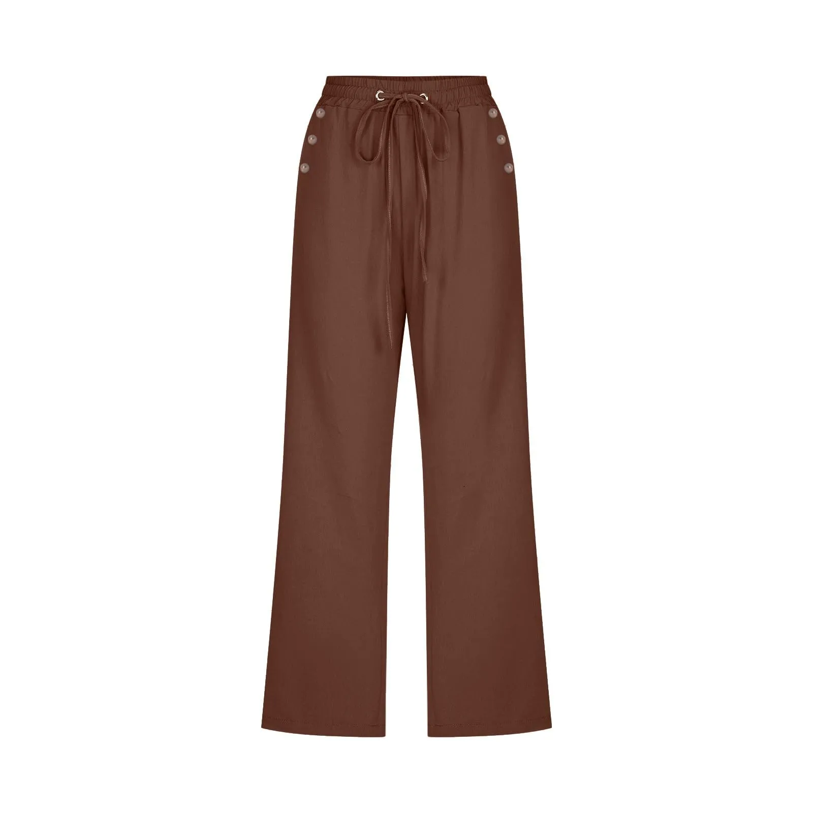 Pantaloncini Pinocchietto Donna Estivi Pantaloni Casual Estivi Sportivi Pantalone Capri Eleganti Leggeri Bermuda 7/8 Di Lino Traspiranti Pinocchietti Palazzo a Vita Alta Coulisse Regolabile Curvy - immagine 4