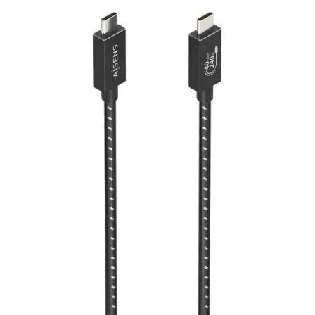 Cavo USB E-Marker grigio AISENS A156-0867 USB4 Gen3x2 40 Gbps 240 W 8 K 1 m - immagine 1