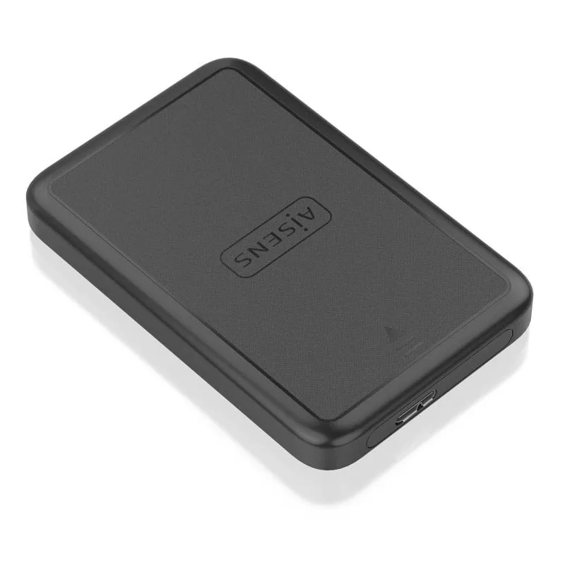 Custodia esterna AISENS ASE-2519B in alluminio nero USB 3.0 con LED senza utensili da 2,5" SATA - immagine 1